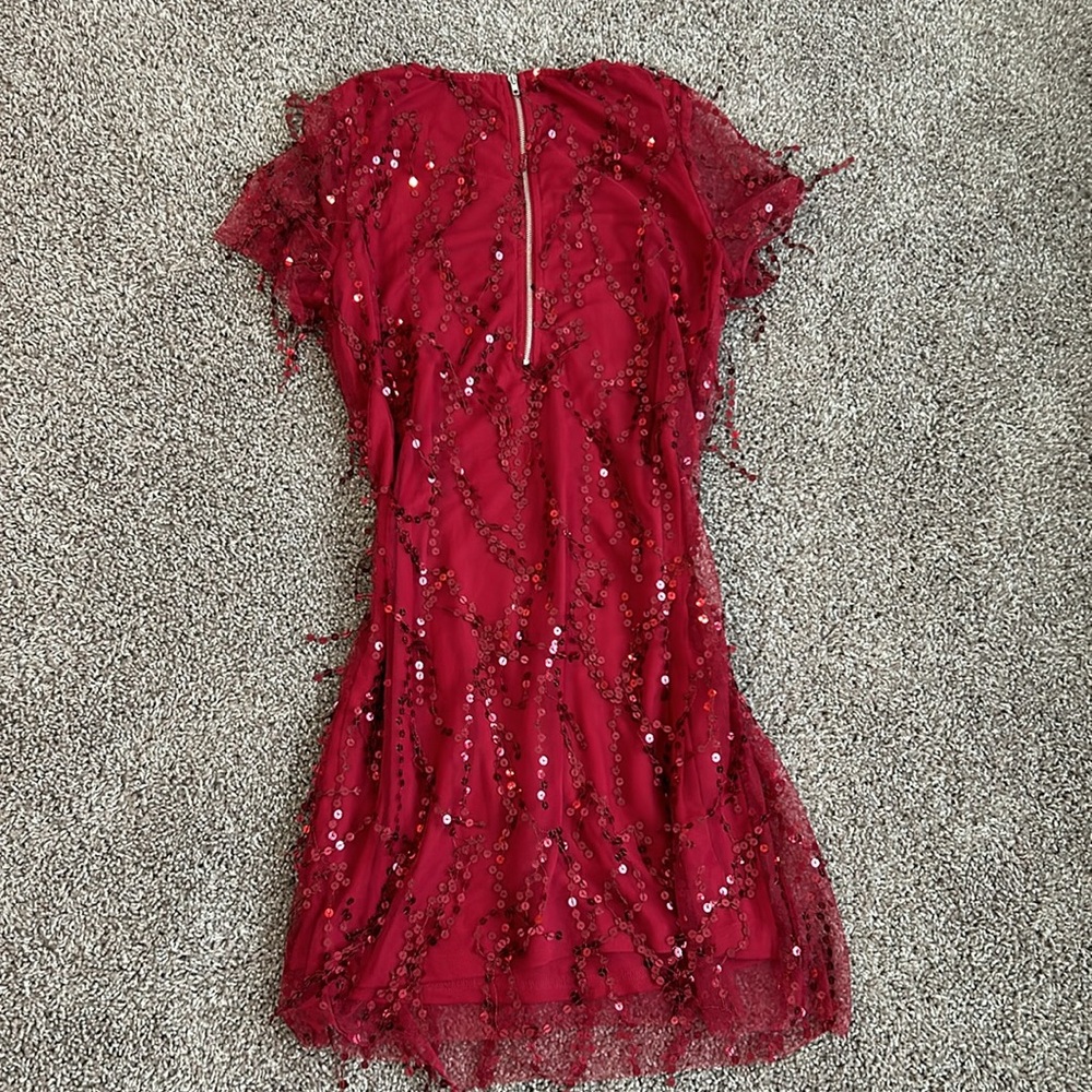 50s Cherry red sequin Flapper Dress - Picture 11 of 11